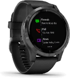 Garmin vivoactive 4 negro tapa delantera lado izquierdo