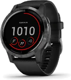 Garmin vivoactive 4 negro tapa delantera lado derecho