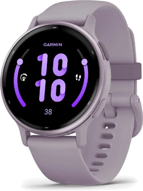 Garmin vivoactive 5 paars voorkant rechterzijkant