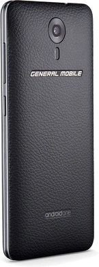 General Mobile Android One black back tilted ed
