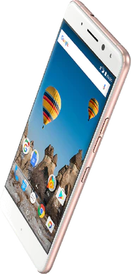 General Mobile android one GM 5 Plus pink voorkant rechterzijkant