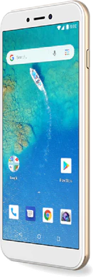 General Mobile GM 8 Go oro tapa delantera lado derecho