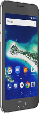 General Mobile GM 6 grå svart front vänster sida
