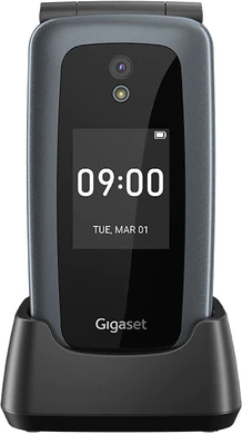 Gigaset GL7 zwart voorkant gesloten dock