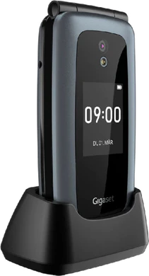 Gigaset GL7 zwart voorkant linkerzijkant gesloten dock