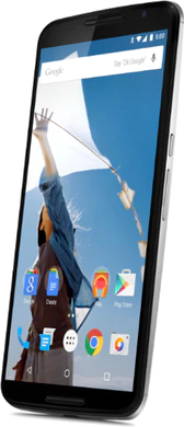 Google Nexus 6 wit schuin rechterzijkant