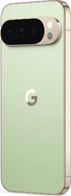 Google Pixel 10 Pro XL jade grön tillbaka vänster sida