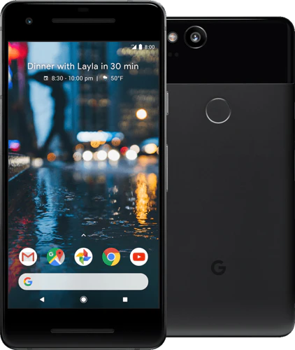 Google Pixel 2 zwart overzicht Google Pixel 2 zwart overzicht