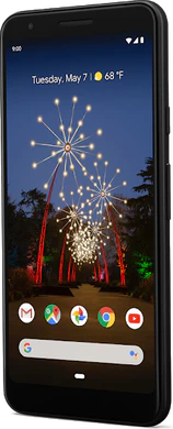 Google Pixel 3a XL zwart voorkant rechterzijkant