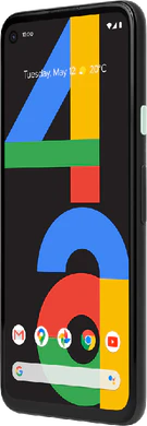 Google Pixel 4a zwart voorkant rechterzijkant