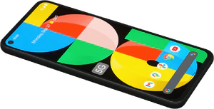 Google Pixel 5a zwart voorkant linkerzijkant onderkant schuin