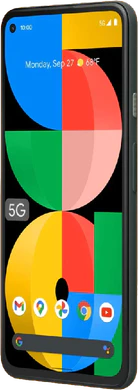 Google Pixel 5a zwart voorkant rechterzijkant