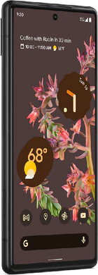 Google Pixel 6 zwart voorkant linkerzijkant