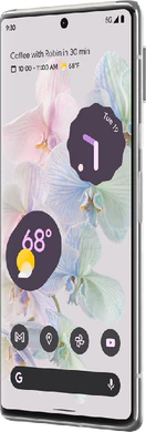 Google Pixel 6 Pro wit voorkant rechterzijkant