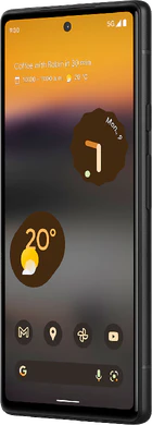 Google Pixel 6a zwart voorkant rechterzijkant