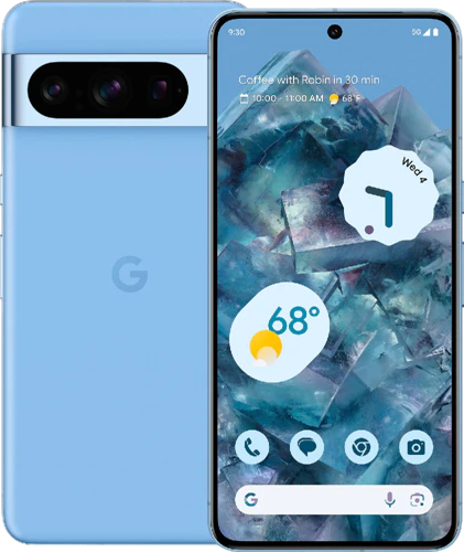 Google Pixel 8 Pro blauw overzicht Google Pixel 8 Pro blauw overzicht