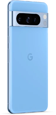 Google Pixel 8 Pro blauw achterkant rechterzijkant