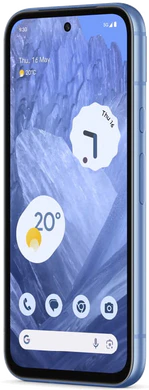 Google Pixel 8a blå front höger sida