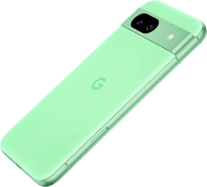 Google Pixel 8a grön tillbaka vänster sida snett