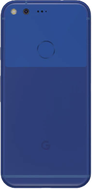 Google Pixel blauw achterkant