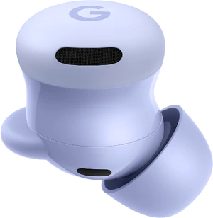 Google Pixel Buds 2a purple earbuds out side
