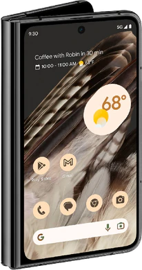 Google Pixel Fold schwarz Vorderseite linke Seite