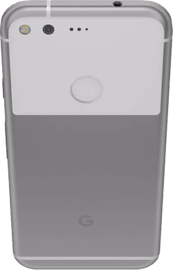 Google Pixel zilver achterkant bovenkant