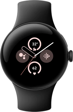 Google Pixel Watch 2 musta etupuolella