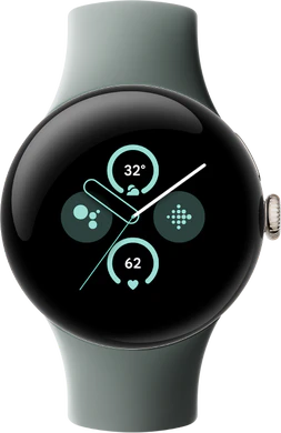 Google Pixel Watch 2 vihreä etupuolella