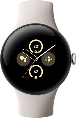 Google Pixel Watch 2 keltainen etupuolella