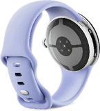 Google Pixel Watch 4 41mm argent bleu band retour côté gauche aslant