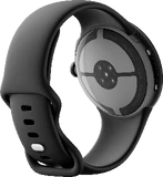 Google Pixel Watch 4 45mm zwart achterkant linkerzijkant