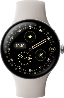 Google Pixel Watch 4 45mm zilver sportband geel