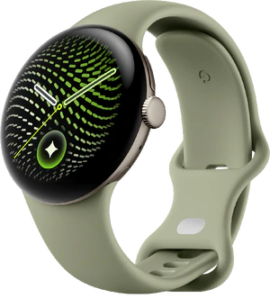 Google Pixel Watch 5 41mm groen voorkant rechterzijkant