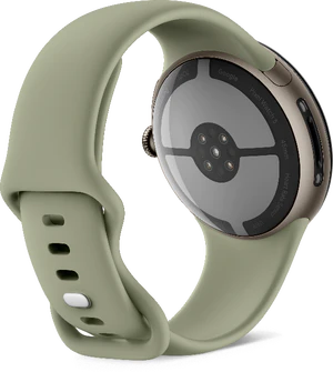 Google Pixel Watch 5 45mm groen achterkant linkerzijkant
