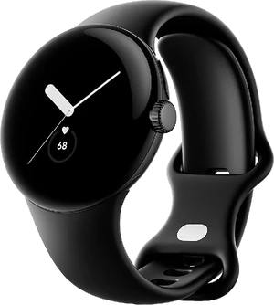 Google Pixel Watch zwart voorkant rechterzijkant