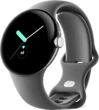 Google Pixel Watch zilver voorkant rechterzijkant