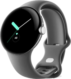 Google Pixel Watch zilver voorkant rechterzijkant