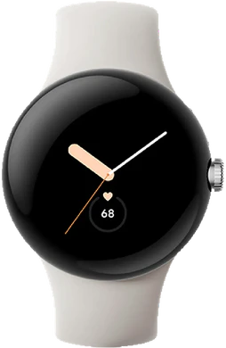 Google Pixel Watch zilver geel voorkant