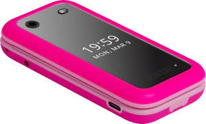 HMD Barbie Phone pink front left side bottom closed