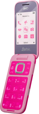 HMD Barbie Phone pink front right side opened