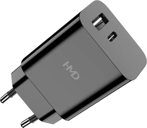 HMD Dual Port Wall Charger 30W nero aslant