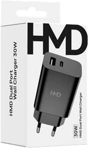 HMD Dual Port Wall Charger 30W nero retail box