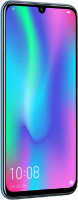 Honor 10 Lite blauw voorkant linkerzijkant