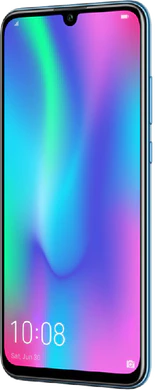 Honor 10 Lite blauw voorkant rechterzijkant