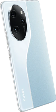 Honor 100 Pro blauw achterkant rechterzijkant schuin