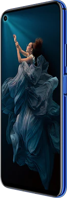 Honor 20 azul tapa delantera lado derecho