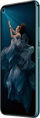 Honor 20 Pro azul tapa delantera lado derecho