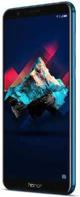 Honor 7X blauw voorkant rechterzijkant