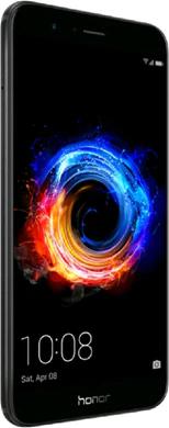 Honor 8 Pro zwart voorkant linkerzijkant